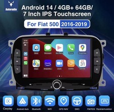 Autoradio Android 14 7” 4+64gb Per Fiat 500 2016-2019
