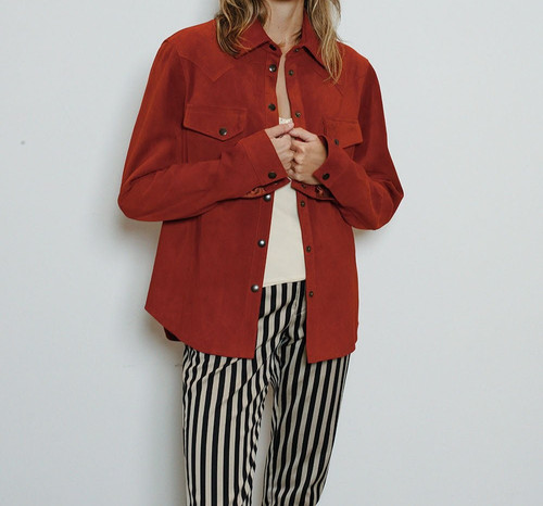 Giacca camicia scamosciata - giacca,