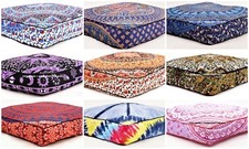 Grande Mandala Pavimento Cuscino Copriletto Quadrato Cover, Cane Indiano Decor