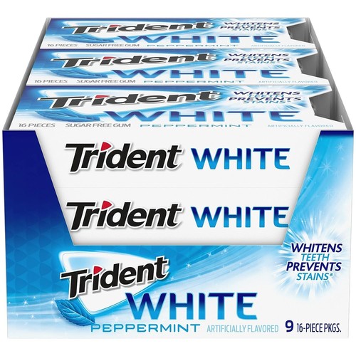 Trident white peppermint gum - white,
