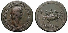 Impero romano: Sesterzio Nerone Sestertius Nero "DECVRSIO" INEDITO, Lione, 38 mm