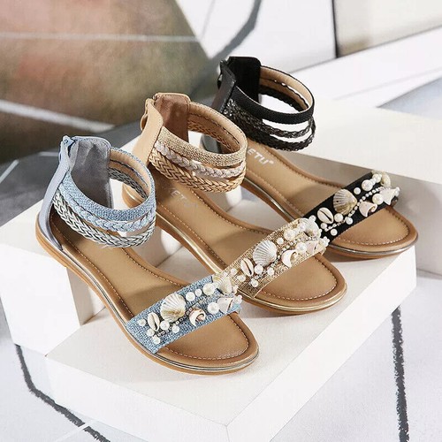 Sandali donna beige conchiglie - beige,