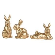 3pcs Gold Bunny Easter