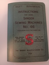 Riproduzione manuale utente Singer 66 (raro n. Versione 66) Riproduzione