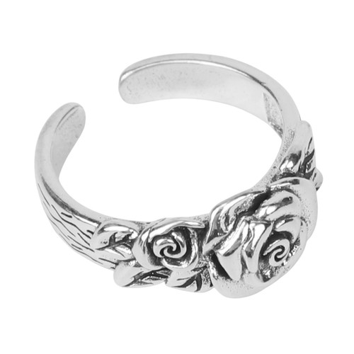 Anello rose duo - argento, aperto