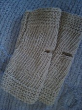 Guanti donna senza dita, pura lana cardata, non trattata, ruvida, tinta corda