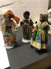 set di 3 bambole vintage da collezione