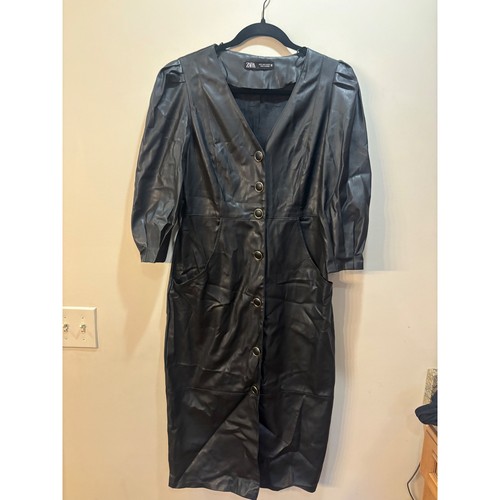 Abito midi zara nero - nero, ecopelle