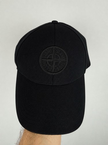 Black stone island cap - black,