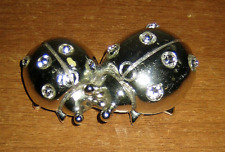 Coccinelle in resina Argentata con strass - statuina da collezione