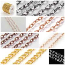 Cavo in ferro non saldato 1 M catena intrecciata laterale incrociata gioielli Regno Unito