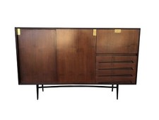 Heightboard Sideboard Credenza in teak e ottone di Edmondo Palutari per Dassi, 
