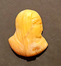 TESTA SCOLPITA IN PIETRA DONNA CON PEPLO VELATA  ANTICA (PI/14)