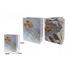 BUSTA BUSTE BORSA REGALO COMPLEANNO NASCITA MASCHIO 74X49X17 CM 69982 2 MODELLI