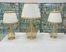 TRIS DI LUMI IN OTTONE E VETRO