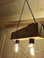 lampadario Plafoniera Wood Lamp In Legno Artigianale