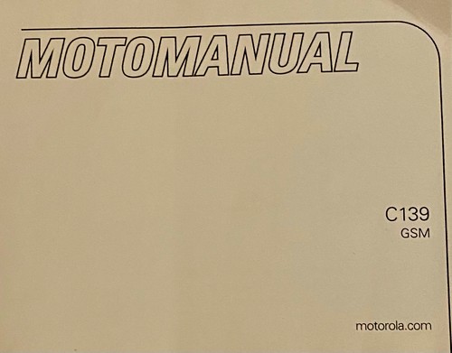Motorola c139 motomanual - motorola,
