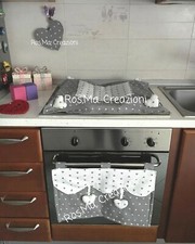 Set Coordinato Cucina Copri Forno, Copri Fornelli e 1 Presina Fatto a Mano