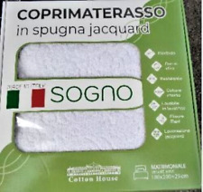 Coprimaterasso matrimoniale in spugna jacquard puro cotone 100%  con angoli