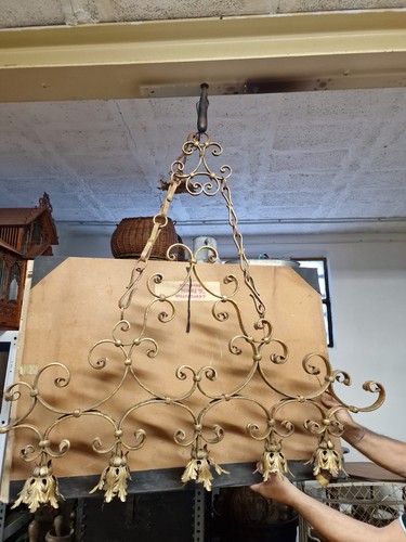Lampadario ferro dorato - ferro, a