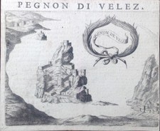 Stampa antica veduta Penon de