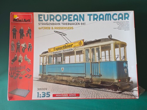 Europen tramcar with - tramcar, crew