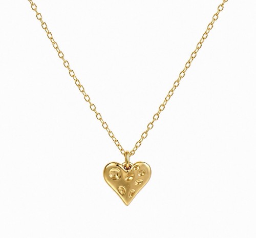 Collana con cuore - , martellato