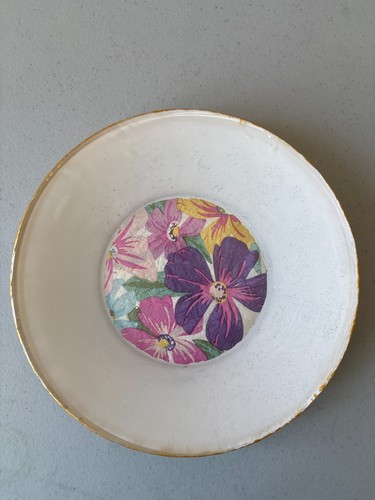 Piatto snack decoupage retro