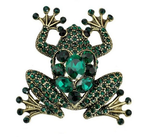Broche bijou acier grenouille - broche,