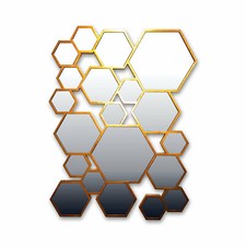 Specchio da parete dorato a