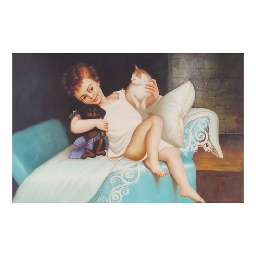 Quadro olio tela bambino - su,