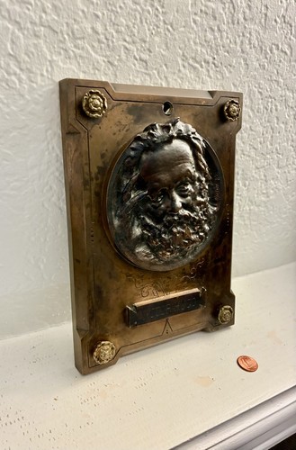 Antica targa bronzo - , francese