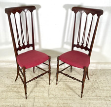 ANTICA COPPIA SEDIE CHIAVARINE CHIAVARI BRASS CHAIR LEGNO FAGGIO EPOCA '900