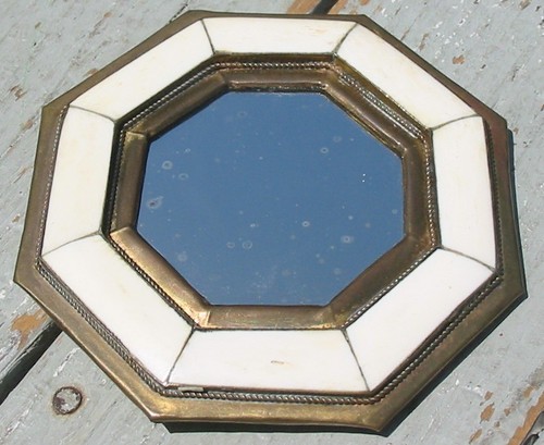 Specchio esagonale ottone