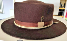 Cappello uomo invernale feltro di lana  testa di moro stile pork-pie taglia 56