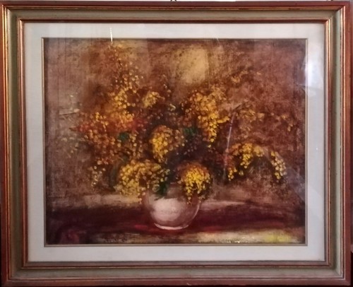 Dipinto olio vaso fiori - "vaso, di