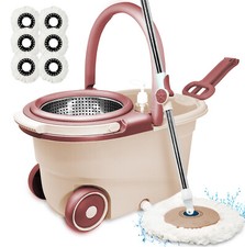 MOCIO LAVAPAVIMENTI AUTOMATICO CENTRIFUGA MICROFIBRA SECCHIO + 5 RICAMBI