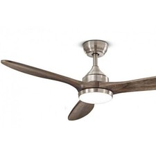 Perenz 7170CRCT Ventilatore da Soffitto 3 Pale in Legno Noce con Luce LED 18W