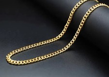  Catena S925 cubana placcata oro 24k italiana sterling 22 pollici