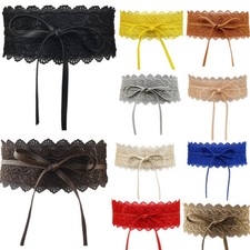 Cintura Da Donna Con Corsetto In Pizzo Con Fiocco Ampio Cintura Da Annodare ☆