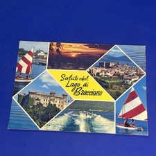 SALUTI DAL LAGO DI BRACCIANO  NON VIAGGIATA CARTOLINA SOUVENIR
