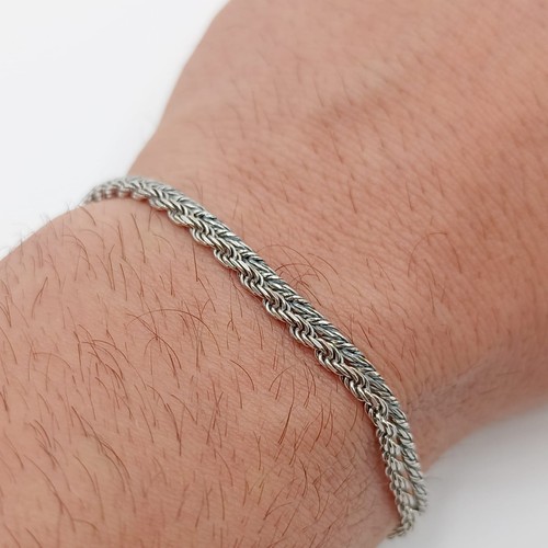 Bracciale corda argento 925 - bracciale,