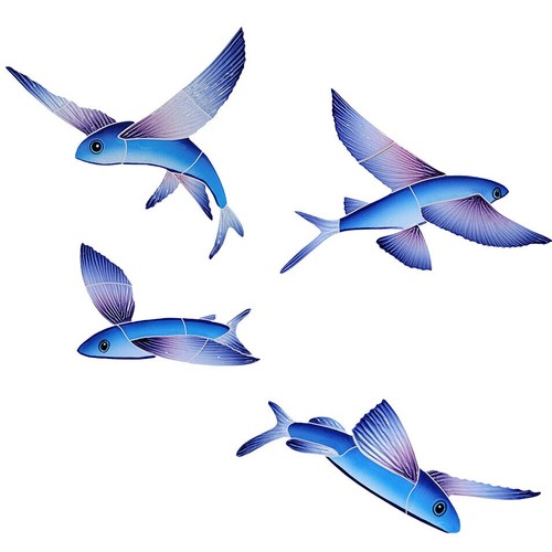 Pesce volante mosaico ceramica