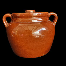 USA Brown Crock Bean Pot