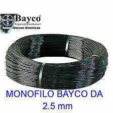 Monofilo Bayco da 2.5mm nero in matassa da 100 mt per tirantare antenne tralicci