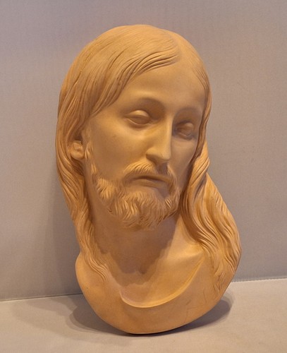 Scultura terracotta volto - , di