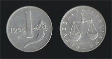 1 LIRA 1958 BILANCIA E