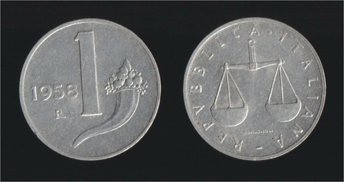 Lira 1958 bilancia e - 1,