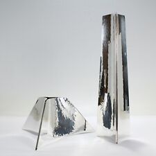 Coppia Vasi Angelo Mangiarotti Italiani Moderni Argento Sterling per Cleto Munari