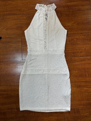 Mini abito bianco fenicottero